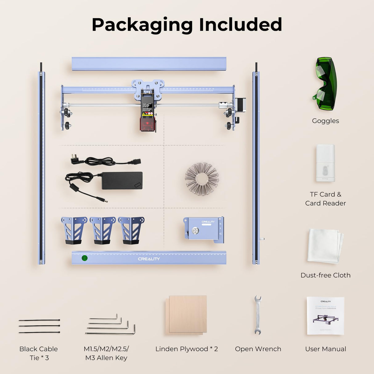Creality Falcon 5W Laser Engraver Machine, 72w High Precision 0.06mm Laser Cutter and Engraving Machine for Wood Metal Leather Acrylic Glass, 10000mm/min, Offline Usage, CNC Laser Engraver CREALITY FALCON