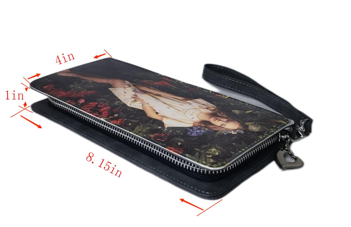 Youkang Sublimation Wallet Women's Zipper Card Holder Storage Bag Women's Travel Clutch Wristband DIY Craft (Grey) Youkang