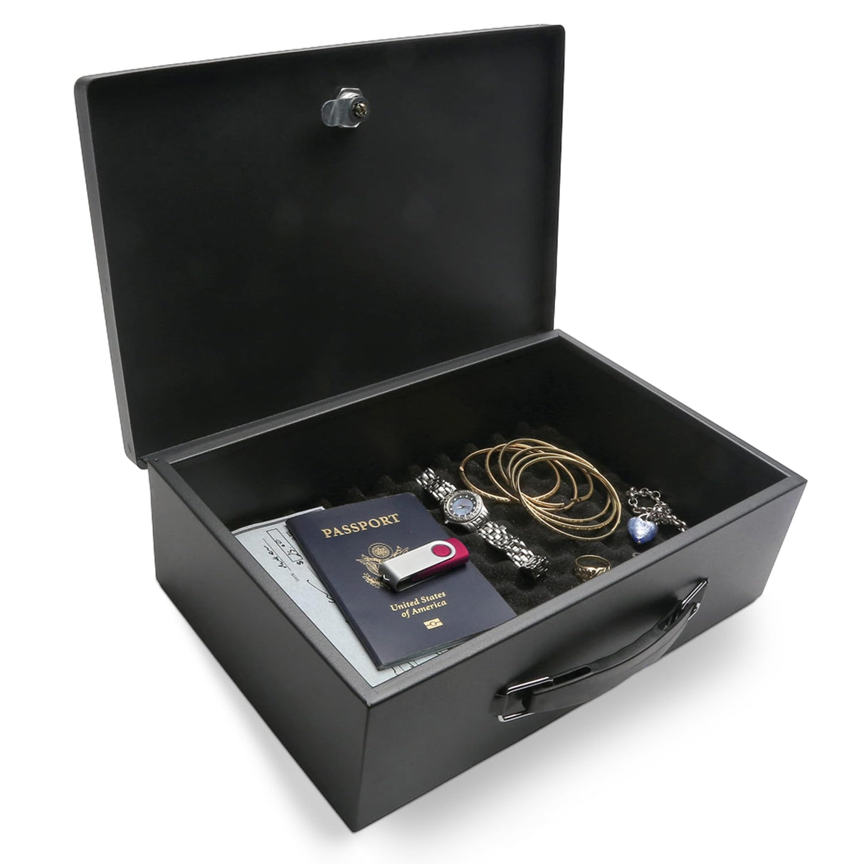 Honeywell Safes & Door Locks - Small Safe Box for Home - Fire Resistant Documents Lock Box with Keys - Steel Security with Key Lock for Personal Items, Jewelry, Money - 0.17 Cubic Feet - Black - 6104 Honeywell