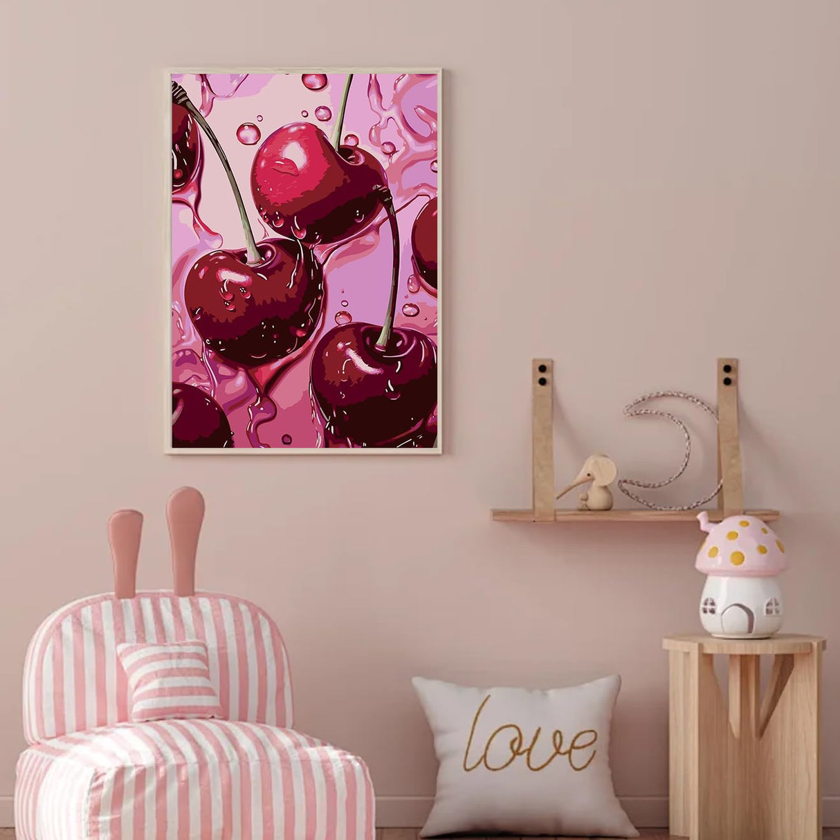 AIBOERL Square Drill Cherry Diamond Art Kits for Adults,Cherry 5D Diamond Painting Kits for Adults Beginners,DIY Square Diamond Dot Painting Gem Art Kits for Adult, Home Wall Decor 12x16Inch AIBOERL