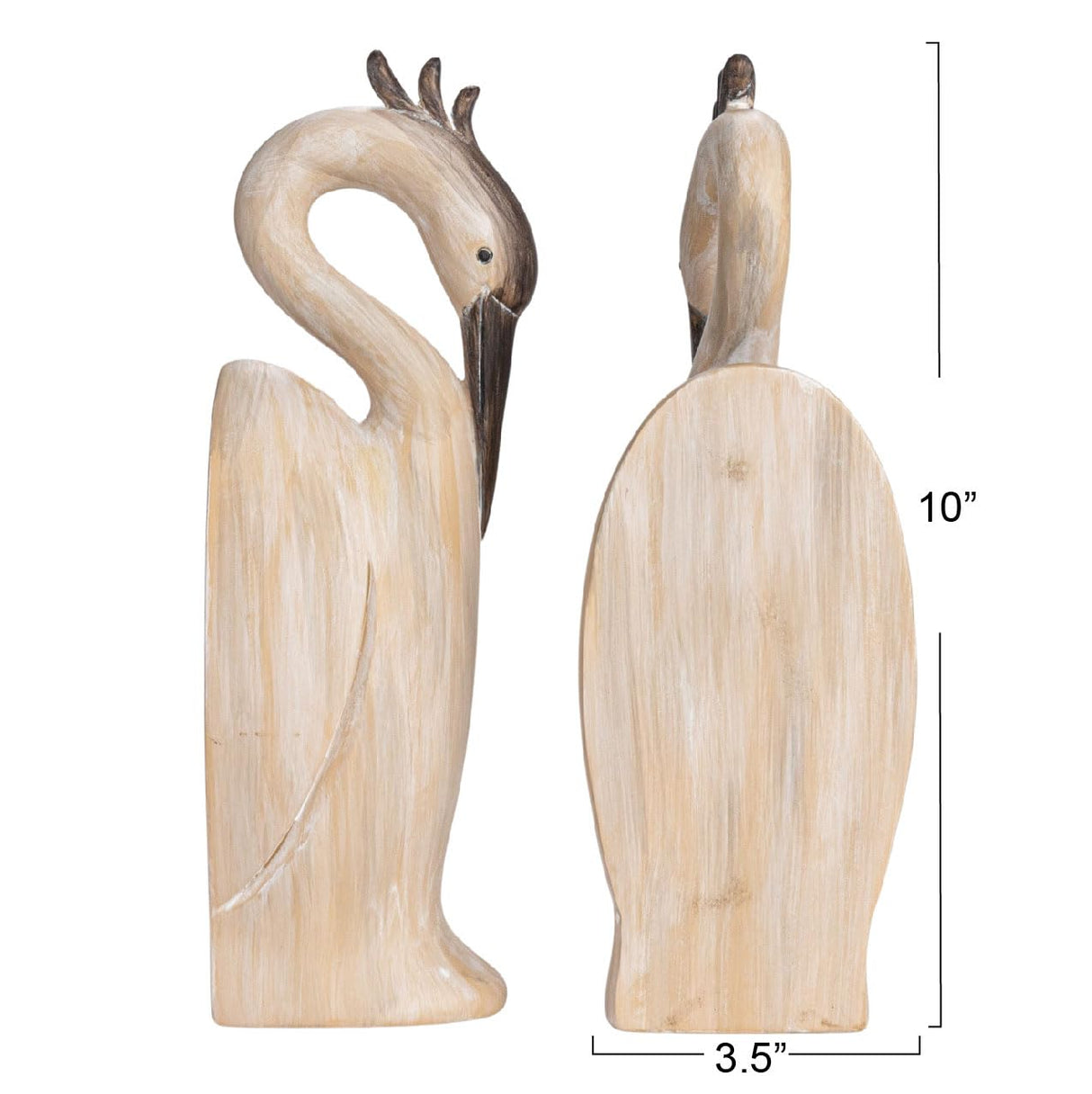 Creative Co-Op Resin Heron Bookends, Cream, Set of 2 Creative Co-Op