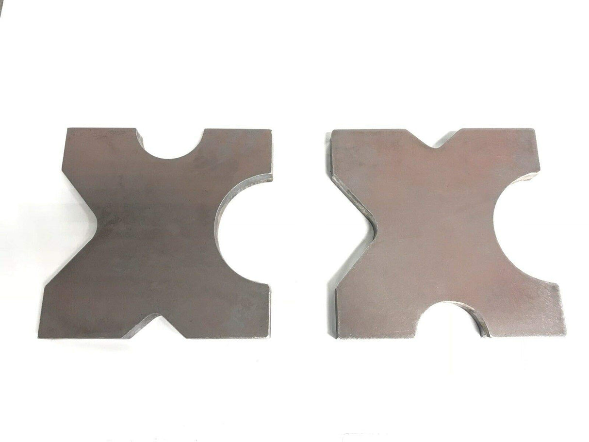 20 TON STEEL SHOP PRESS BED PLATES, H-Frame Arbor 4 notch 1"X 5"X 5" Set Harness Machine & Fab