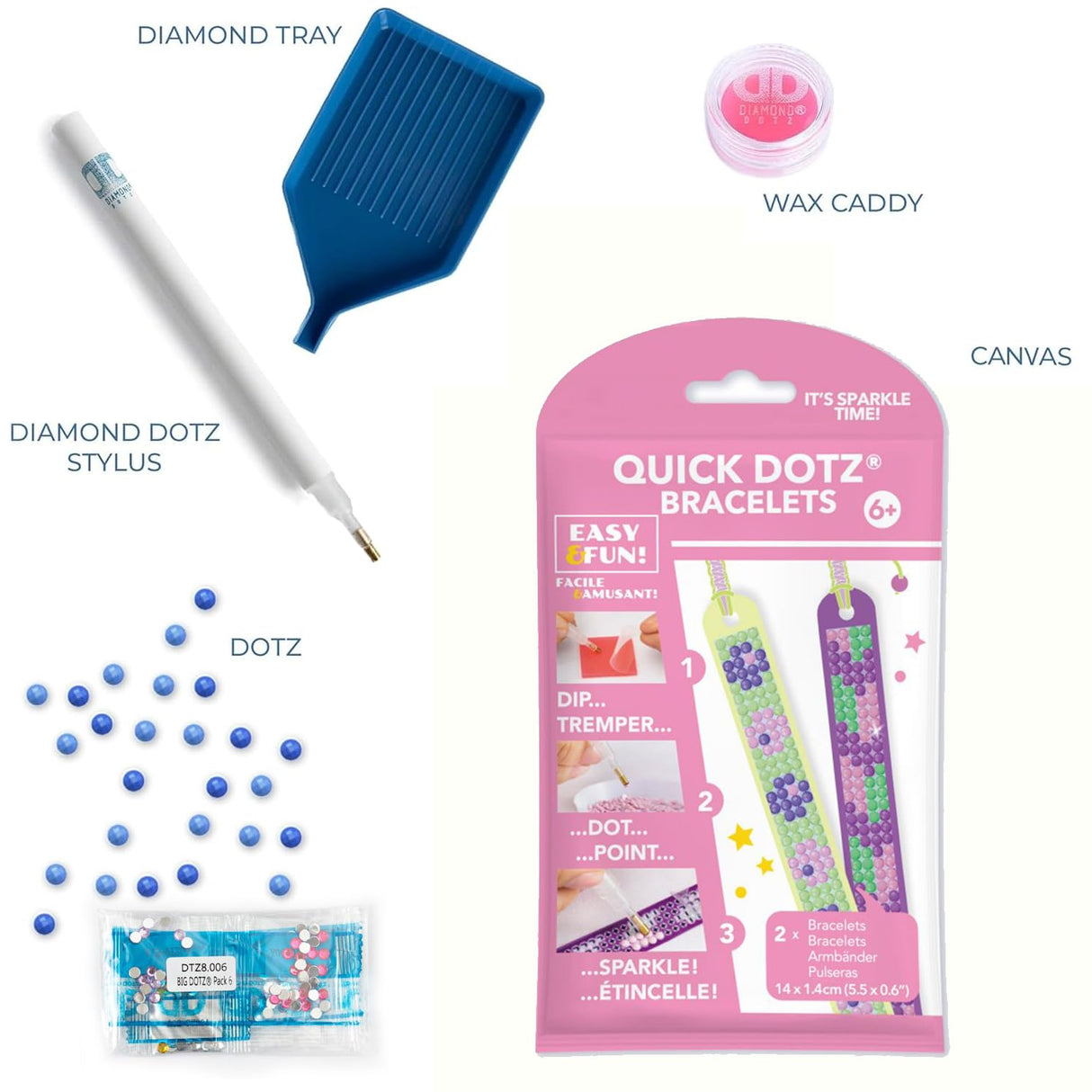DIAMOND DOTZ Dotzies Spring Bracelet Diamond Painting Kits for Kids - Diamond Art Kits a Relaxing Creative Craft Kit with Dotz Gems DIAMOND DOTZ