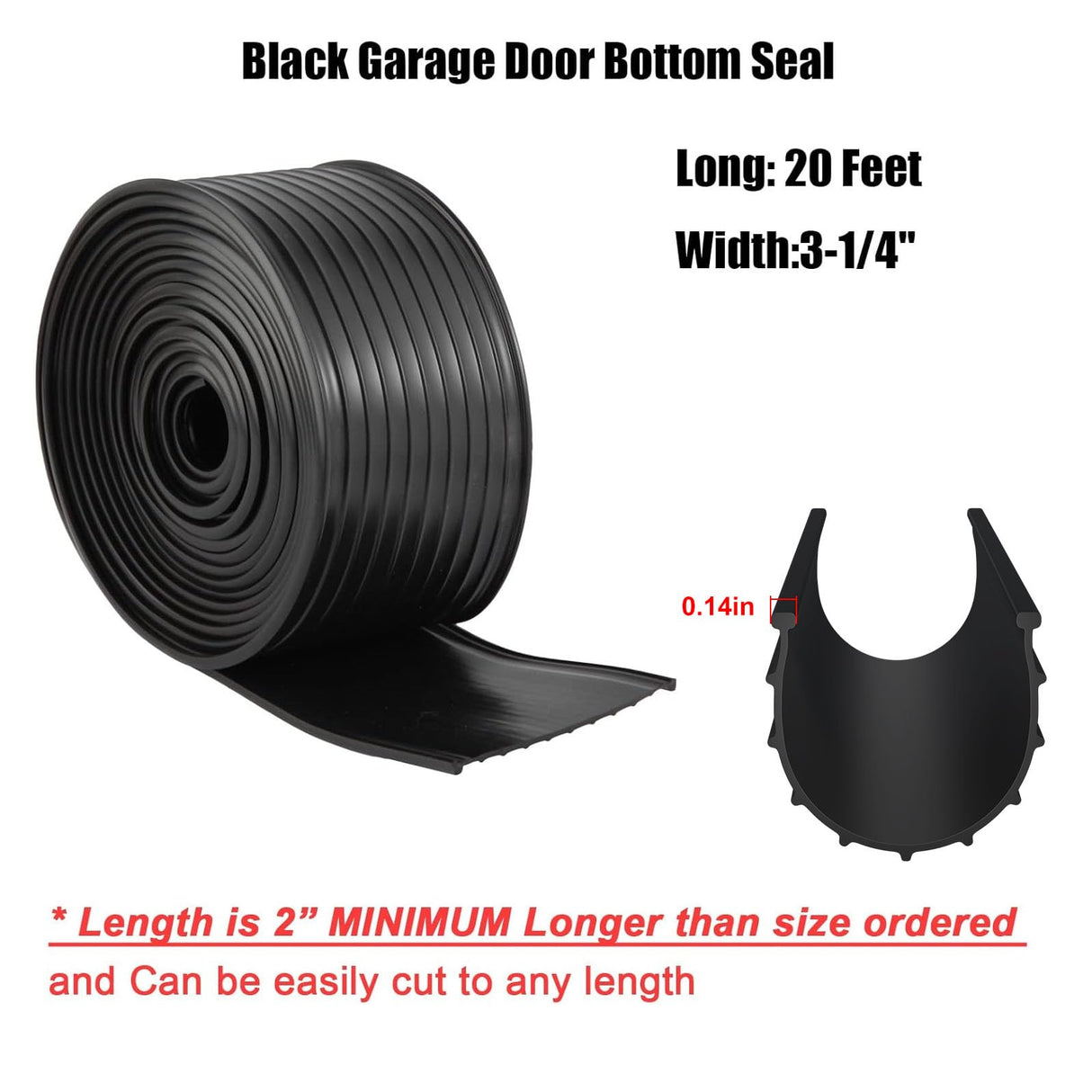 Replacement Wayne Dalton Garage Door Bottom Weather Seal 154448 for Weather Stripping Fit 16 feet Wide Doors (16 feet) Kscjdg