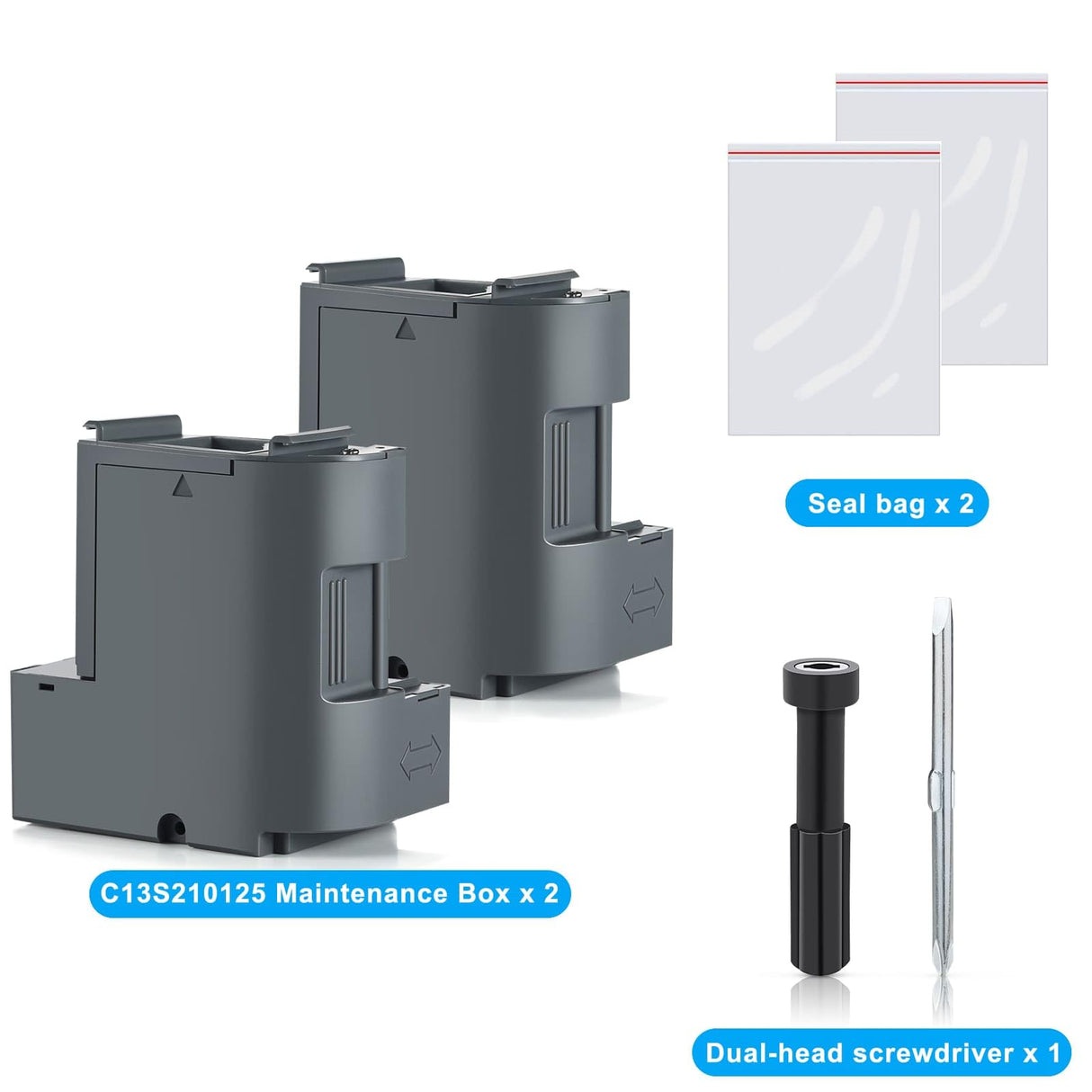 C13S210125 Ink Maintenance Box (S210125/SC23MB), Waste Ink Tank Replacement Compatible for EPSON Surecolor SC-F170 F100 F150 Dye Sub Printers - 2 Packs Poschink