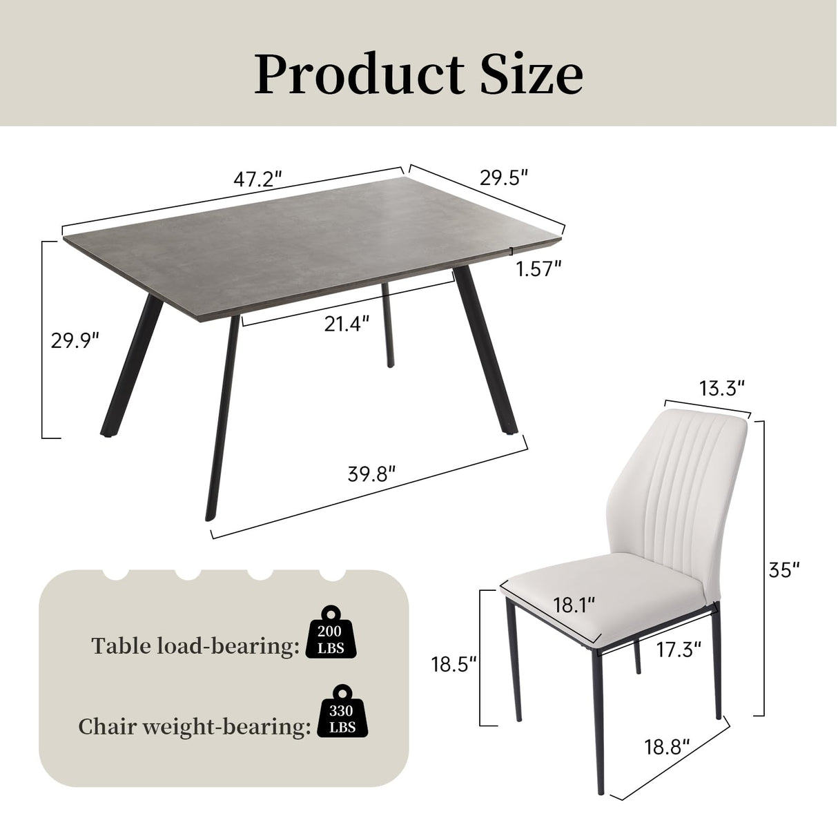 ZckyCine Modern Mid-Century Style 4-Piece Dining Table Set Rectangular Wooden Table 2 Soft Cushioned Leather Chairs 1 Bench, Suitable for 4-Person Dining ZckyCine