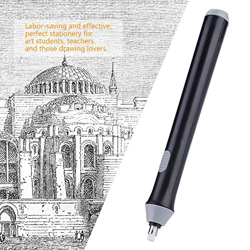 Electric Eraser Kit Automatic Pencil Eraser Battery Operated with 20 Eraser Refills Detailer Tool for Artists Sketching Pencils/Drafting Pencil/Graphite(Black) Walfront