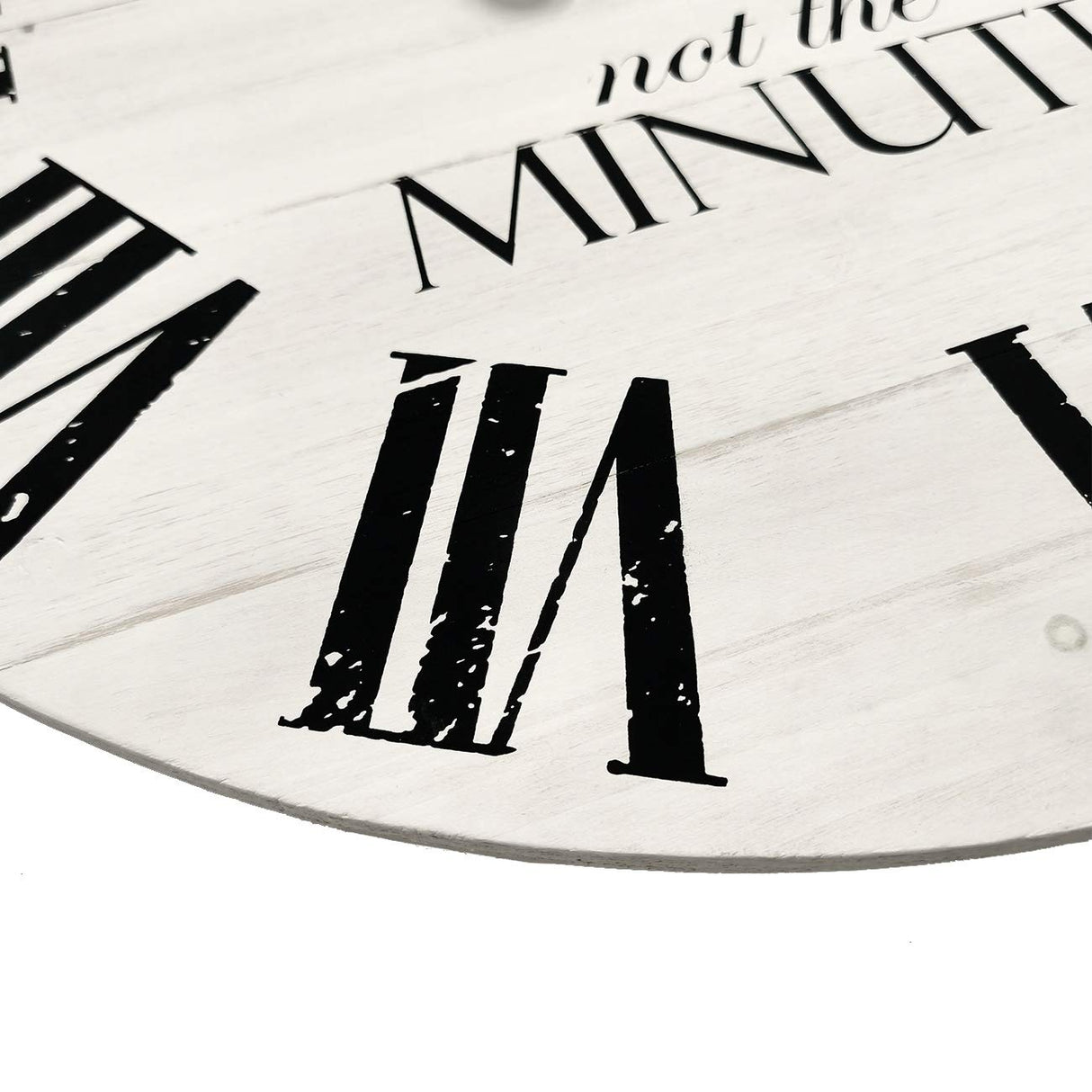 ALNHF 24 Inch Inspritional Silent Quartz Clock,White Distressed Shiplap Farmhouse Wooden Wall Clocks for Indoor Decor ALNHF