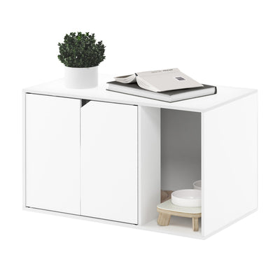 Furinno Peli Litter Box Enclosure, Solid White