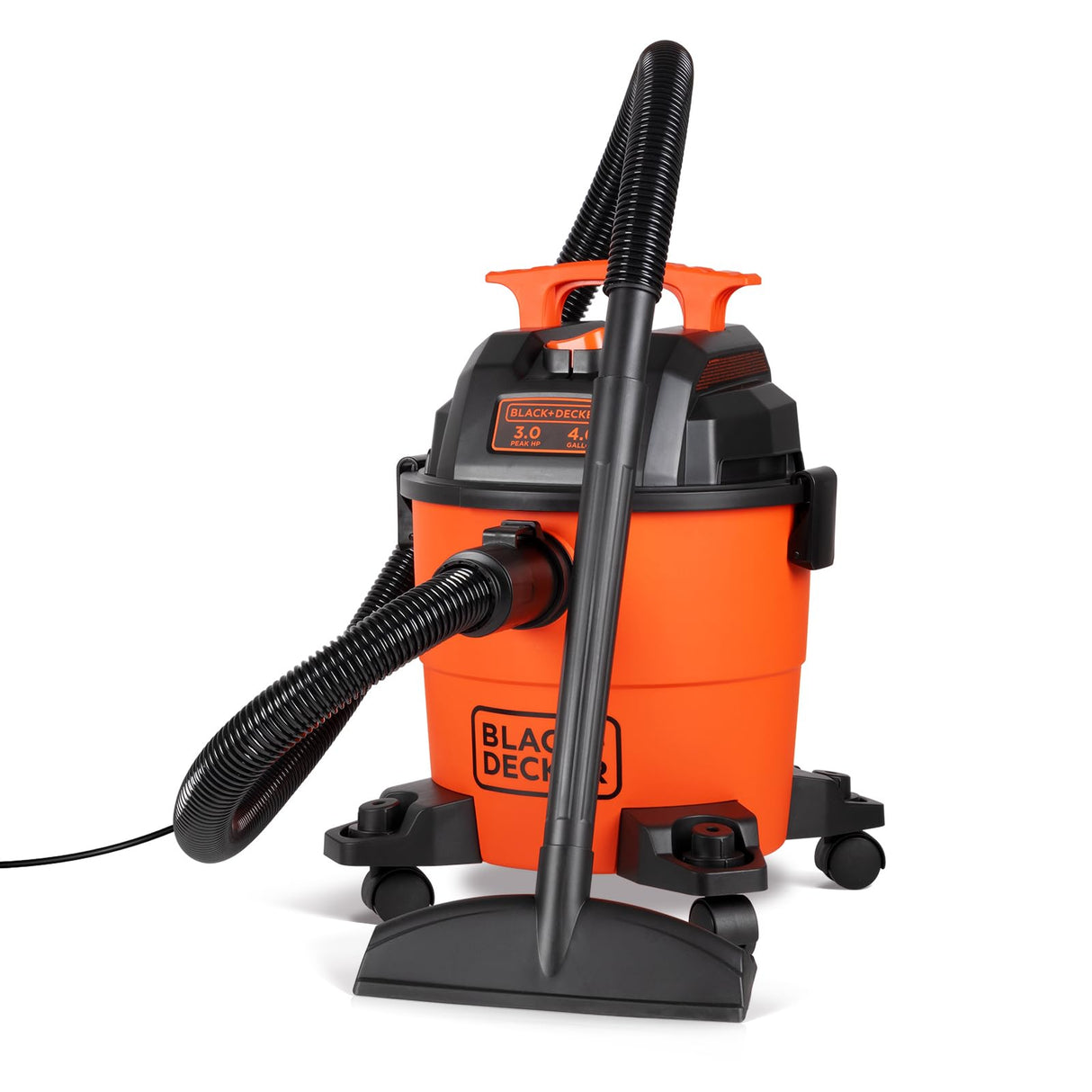 BLACK+DECKER Shop Vacuum Wet and Dry, 4 Gallon 3.0 Peak HP, 3-in-1 Portable Shop Vac with Accessories, Home and Car Vacuum Cleaner(BDXV18301P-4A) BLACK+DECKER
