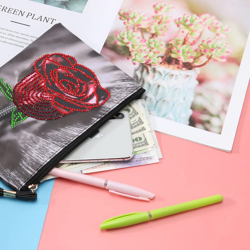 HuamuTech Diamond Art Clutch DIY PU PU Handbag Daily Money Phone Wallet Purse WoodArtSupply