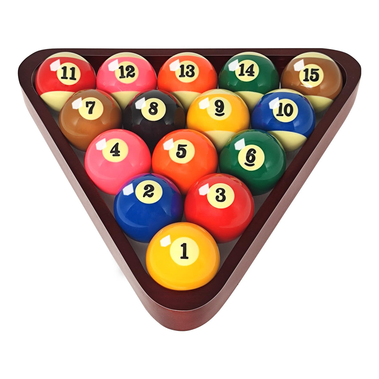 MoyanSuper Solid Wood Pool Ball Triangle Rack, Pool Table Ball Holder Positioning Rack,2-1/4" Pool Ball Rack (Burgundy Triangle & Diamond Rack) MoyanSuper
