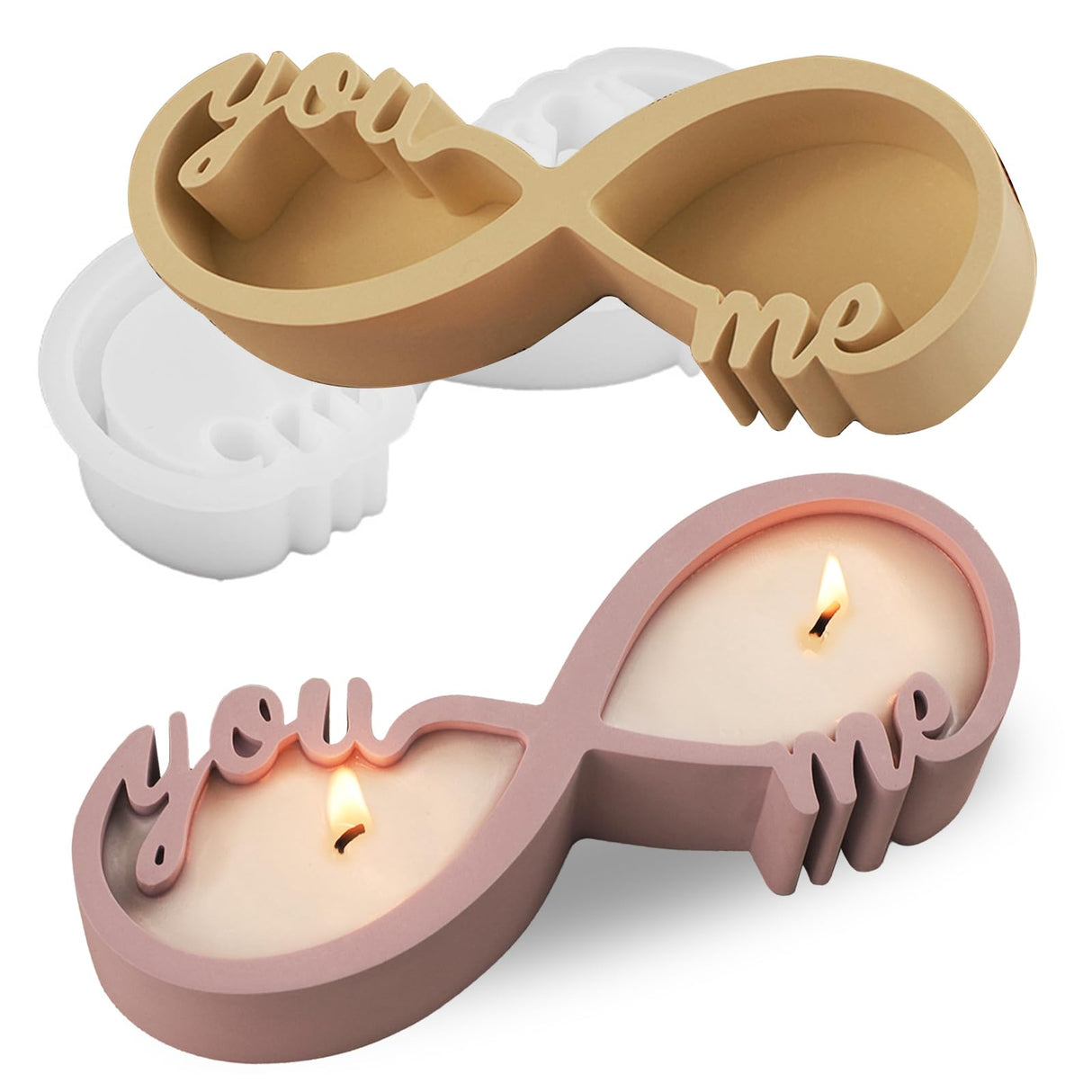 Japleed Love Candle Holder Silicone Molds, Couple Container Resin Concrete Molds, Epoxy Resin Casting Plaster Storage Jar Box Molds for Jewelry Holder Succulent Pot Valentine Decor japleed