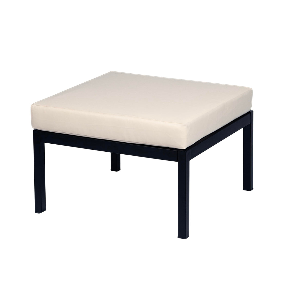 Christopher Knight Home Alvin 3-Piece Acacia Wood Metal Patio Furniture Set, Outdoor Sectional Conversation Sofa Chat Set with Coffee Table and Ottoman for Backyard or Balcony, Teak+Beige+Black Christopher Knight Home