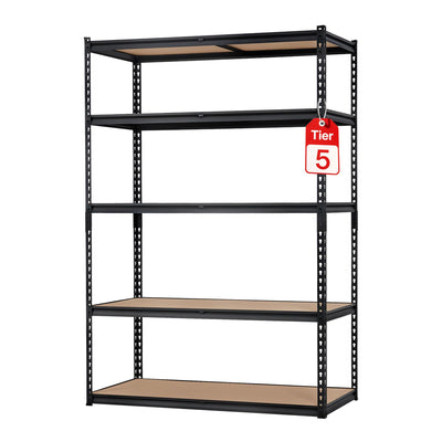 Garage Storage Shelves 5 Tiers, Heavy Duty Storage Shelving Racks with 2500 LBS Capacity, 48 " L x 18 in W x 72 in H Metal Adjustable Shelving Unit for Kitchen Pantry Basement Bathroom Laundry