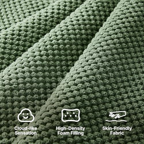 Comfy Recliner Chair for Elderly Seniors Adults, Overstuffed Manual Recliner, Ergonomic Back Pain Relief w/Pockets, Reading Apt Bedroom Living Room, Birthday Gift, Green