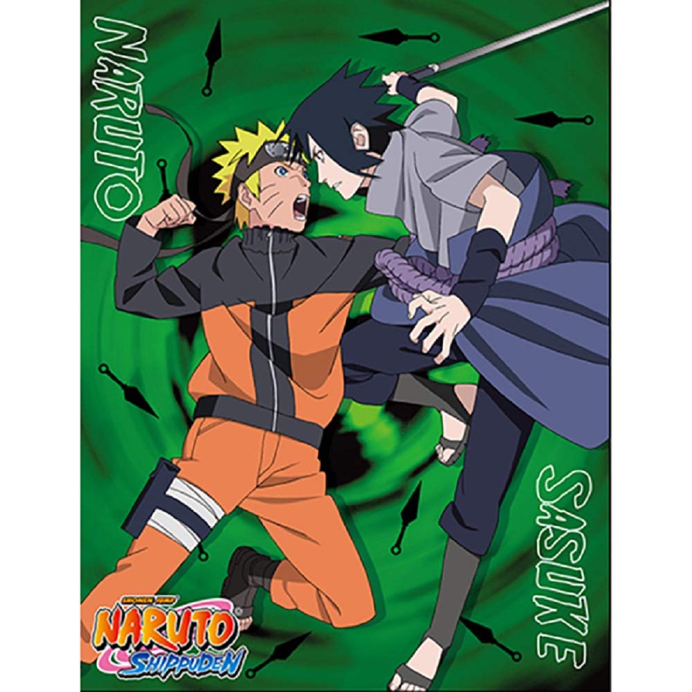 Great Eastern Entertainment Naruto Shippuden- Sasuke & Naruto Sublimation Throw Blanket 46Wx60L Great Eastern Entertainment