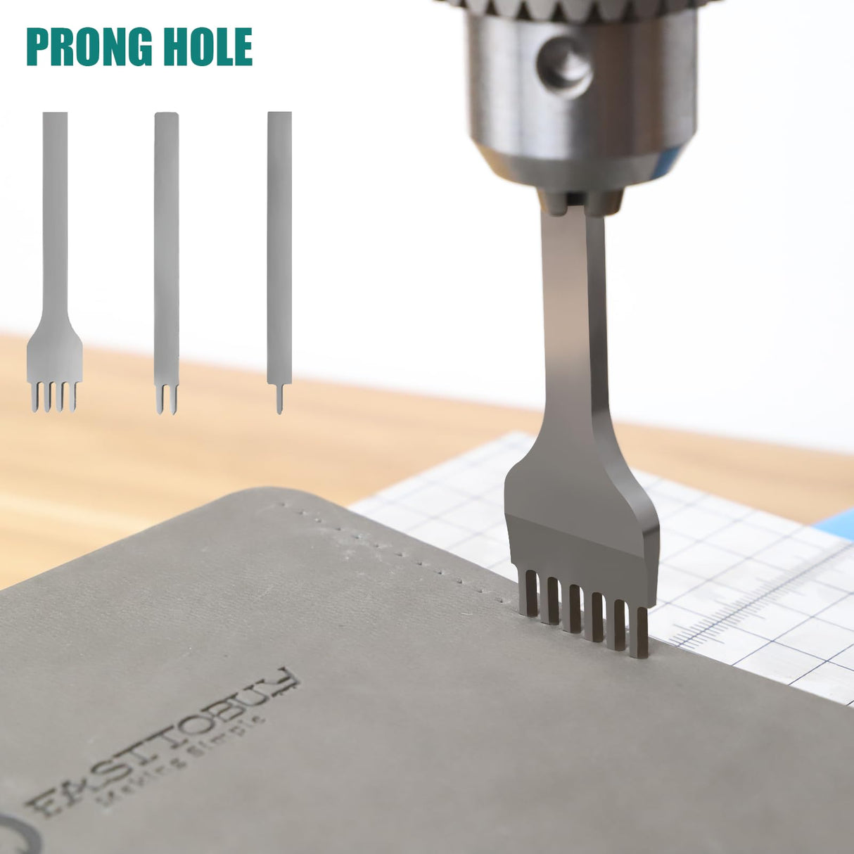 FASTTOBUY Leather Hole Puncher Hand Punching Machine Manual Press Puncher Punch Tools for DIY Leather Craft Punching Holes and Forming Pressing(with Chuck, PP Plate,Aluminum Plate) FASTTOBUY