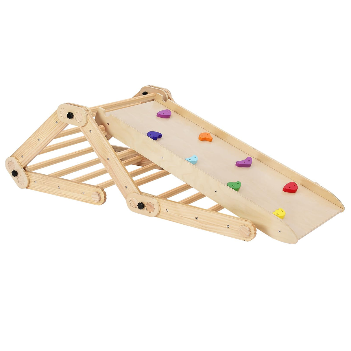 Dripex Deformable Pikler Triangle Set, Large Montessori Climbing Set with Over 20 Playing Modes, Pikler Triangle with Slide Arch Rocker, Premium Early Learning Climbing Toys for Toddlers 1-3 Inside Dripex