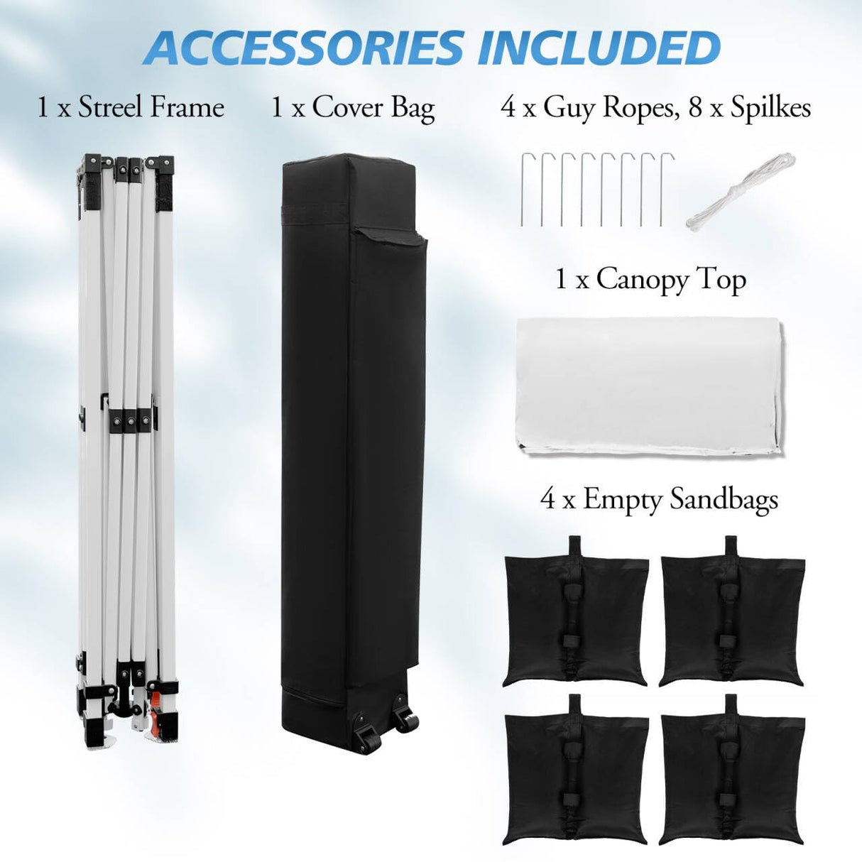 WEIZE Pop up Canopy Tent 10x10ft, 1-Button Push Setup, Instant Portable Shelter, Adjustable Height, Portable Roller Bag, 4 Weight Bags, Guy Ropes & Stakes Included, White WEIZE