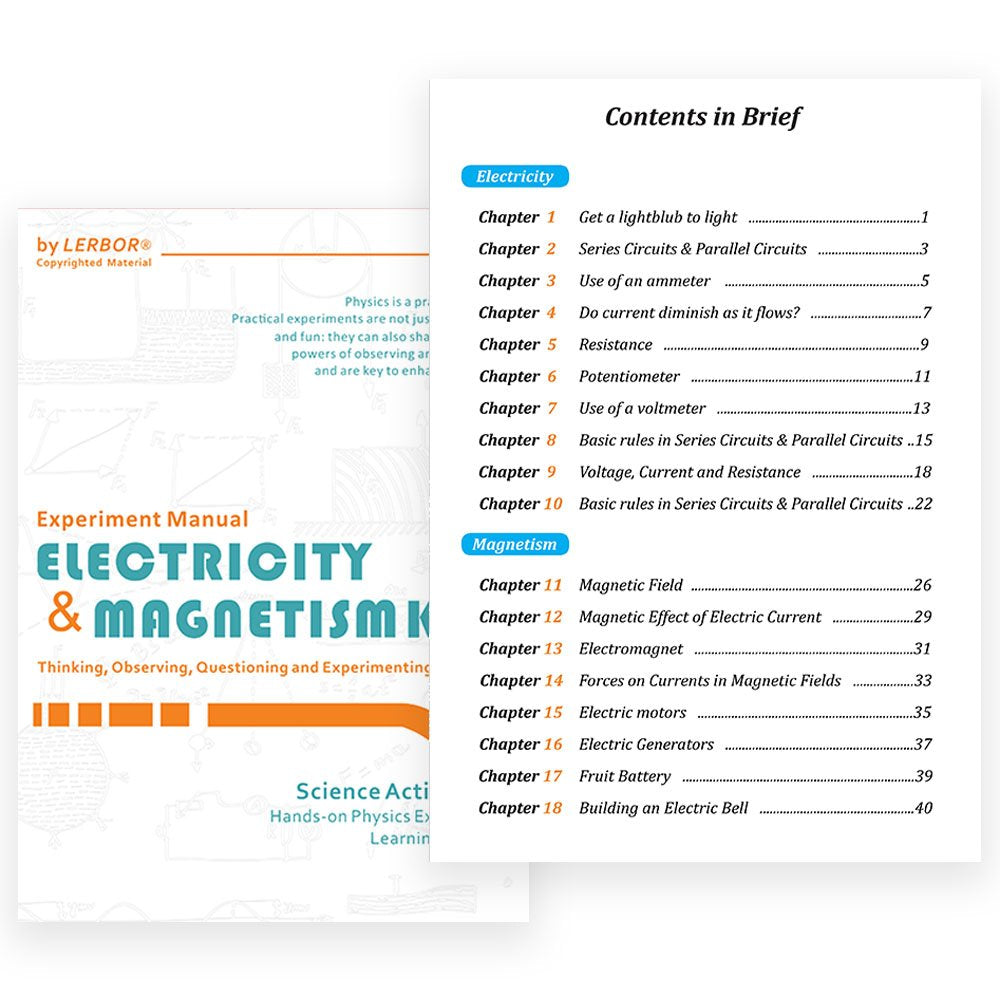 Teenii Electricity and Magnetism Kit Experiments STEM Science Kit for Kids, Electromagnetism Circuit Learning Set School Lab Physics Educational Toys, Birthday Gift for Boys Girls Age 8-16 Year Old Teenii
