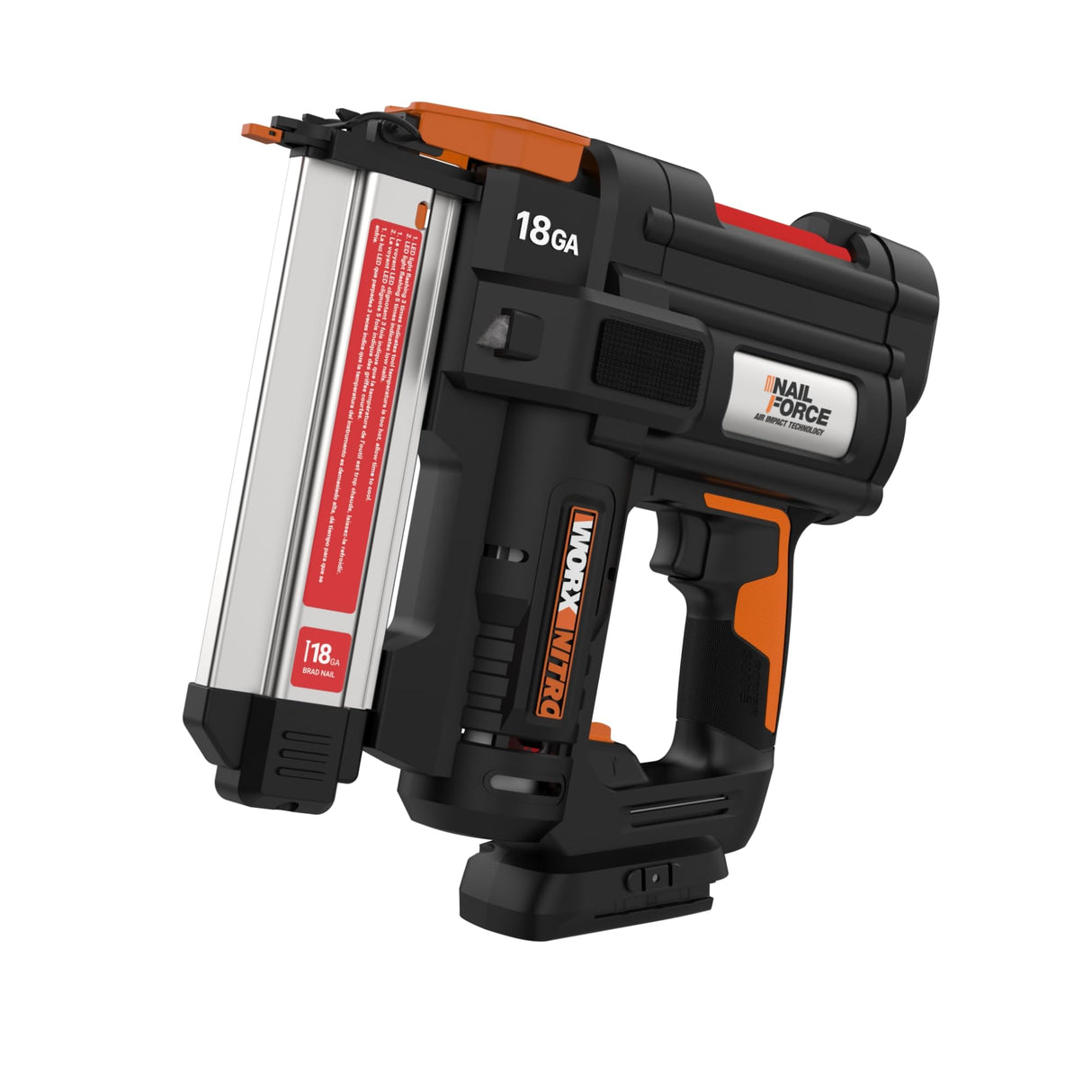 Worx Nitro 20V 18GA Brad Nailer Cordless Fires 80 Nails Per Minute, Cordless Nail Gun Anti-Ejection, Nail Gun Battery Powered Tool-Free Jam Release WX842L.9 Power Share – Tool only WORX