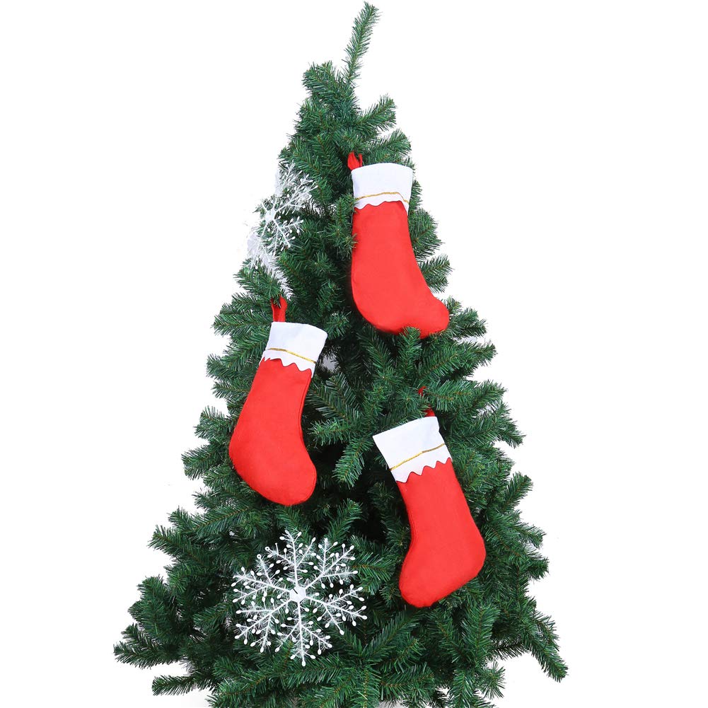CCINEE 12pcs Red Felt Christmas Stockings 15" Party Favors Stockings for Xmas Decoration CCINEE