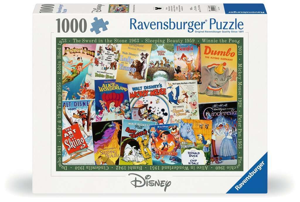 Ravensburger Disney Vintage Movie Poster 1000 Piece Jigsaw Puzzle for Adults - 12000689 - Handcrafted Tooling, Made in Germany, Every Piece Fits Together Perfectly Ravensburger