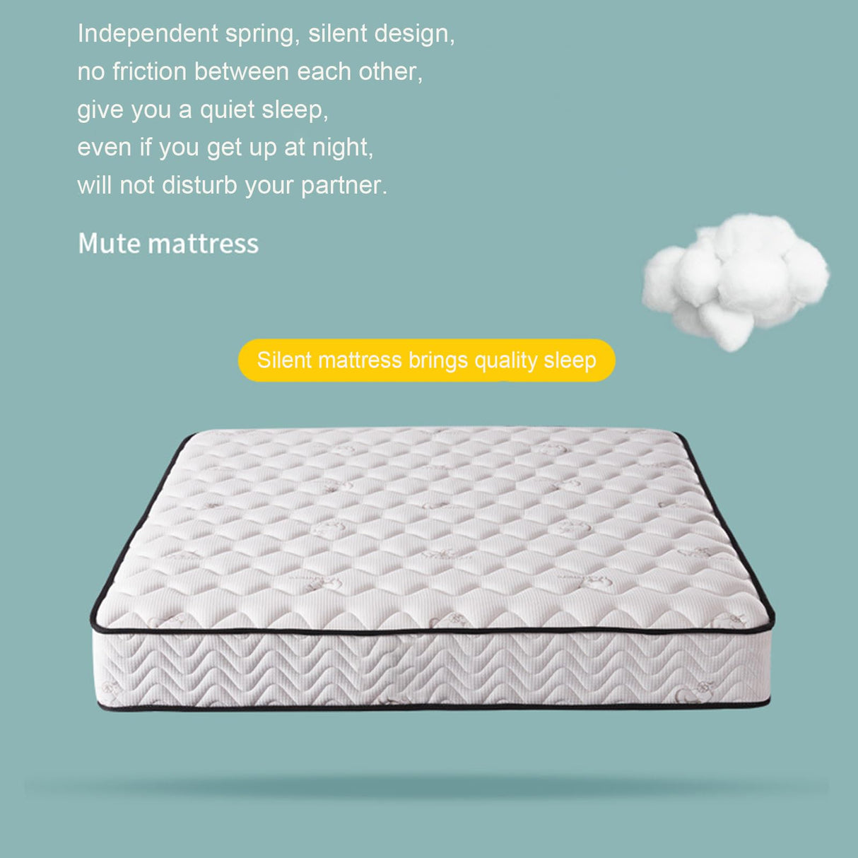 ZATTRD Queen Mattresses, 10 Inch Individually Pocket Spring Hybrid Mattresses in a Box, Memory Foam Hybrid Queen Size Mattress, Breathable Comfort Soft Pressure Relief, Medium Firm Feel ZATTRD