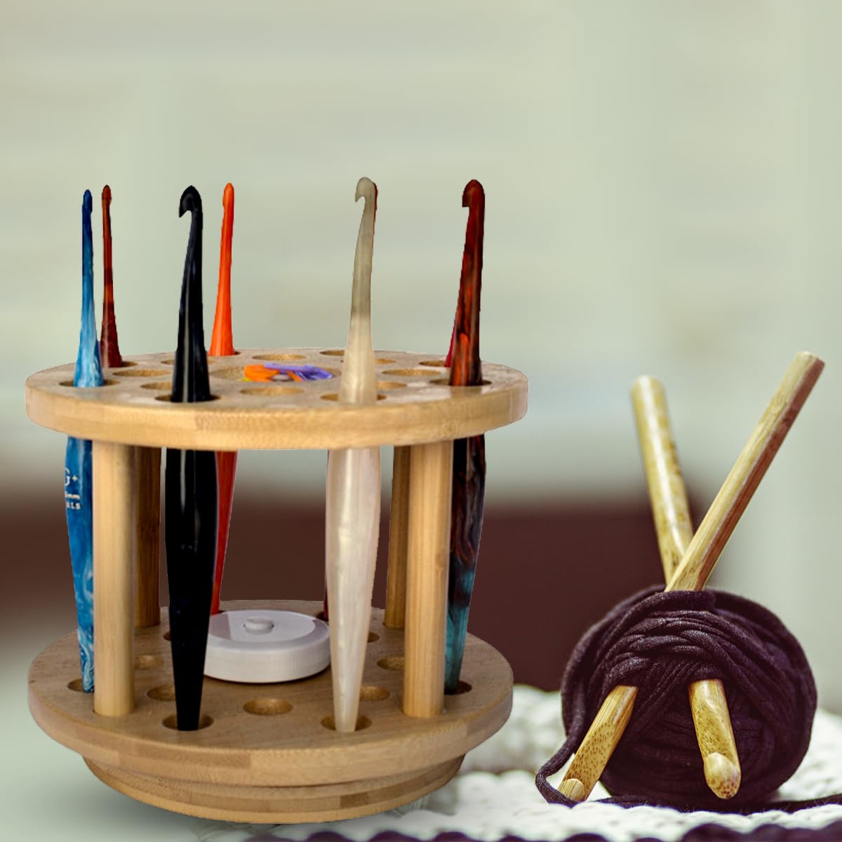 Crafts by KFRod - 2cm Holes Spinning Crochet Hook Organizer Stand Holder Compatible with Furls as Well as Susan Bates, Boye, Tulip Etimo, Clover Amour, Lykke and Many More Crafts By KFRod
