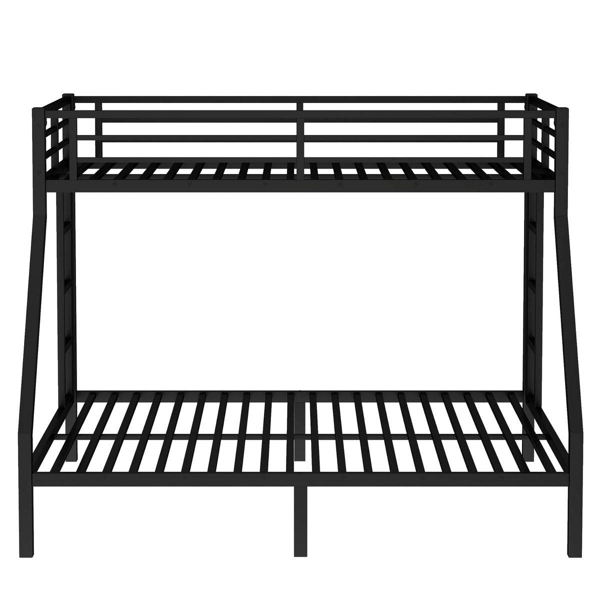 Bellemave Metal Twin XL Over Queen Bunk Bed for Adults/Kids,Heavy Duty Adults Bunk Beds with Guardrail & Ladders,Twin XL Over Queen Size Bunk Beds for Teens,Black Bellemave