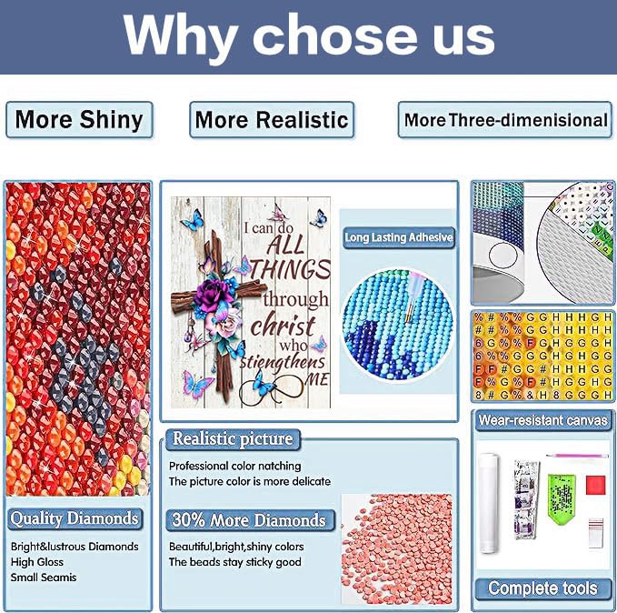 Christ Cross Diamond Painting Kits for Adults-5D Religious Diamond Art for Beginners, DIY Jesus Religious Inspirational Diamond Painting Art Crafts, for Decorating Home Walls and Gifts 12X16Inch Xylogist