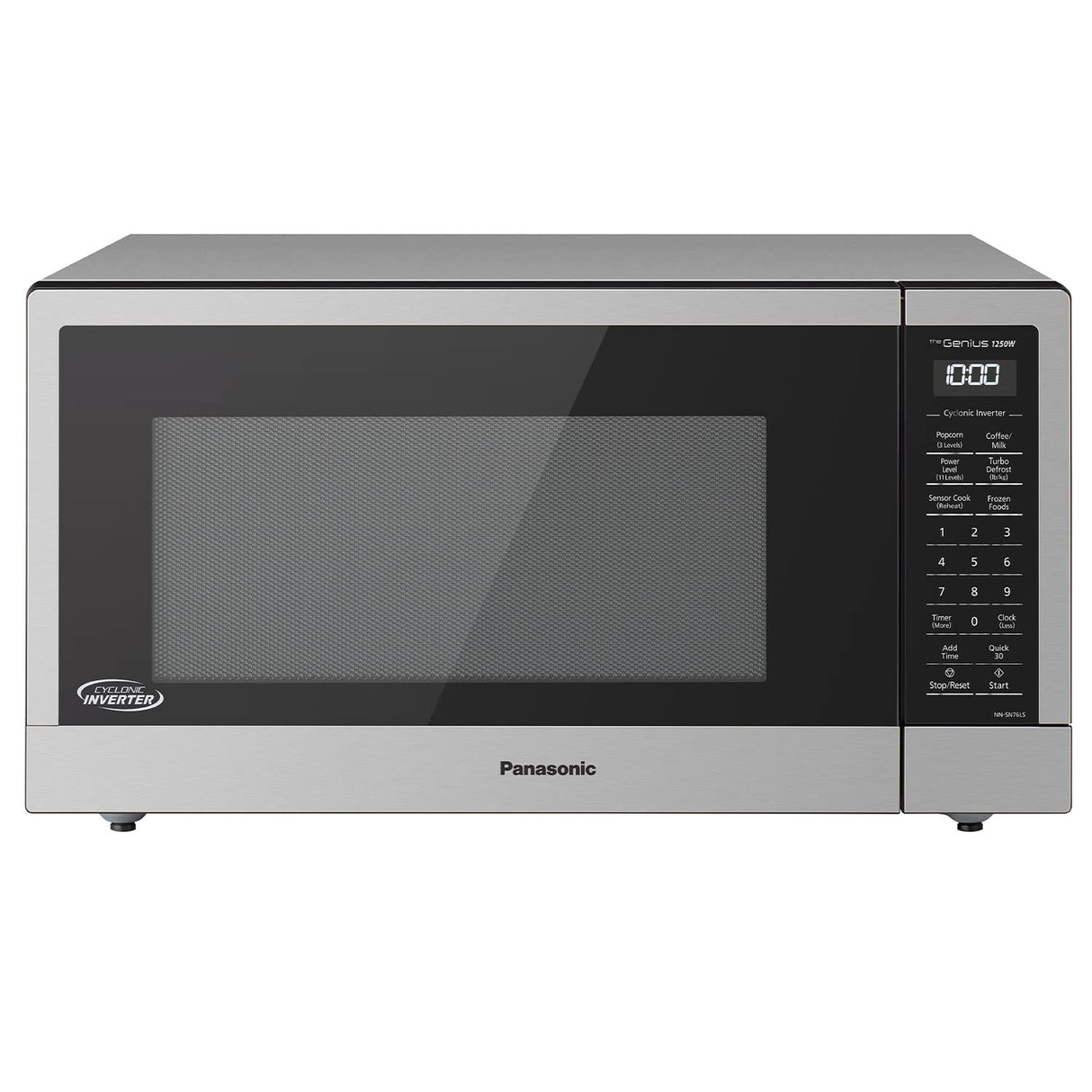 Panasonic NN-SN76LS 1.6 cu.ft Cyclonic Inverter Countertop Microwave Oven 1250Watt Power with Genius Sensor Cooking, 19.44"D x 21.88"W x 11.94"H, Stainless Steel Panasonic