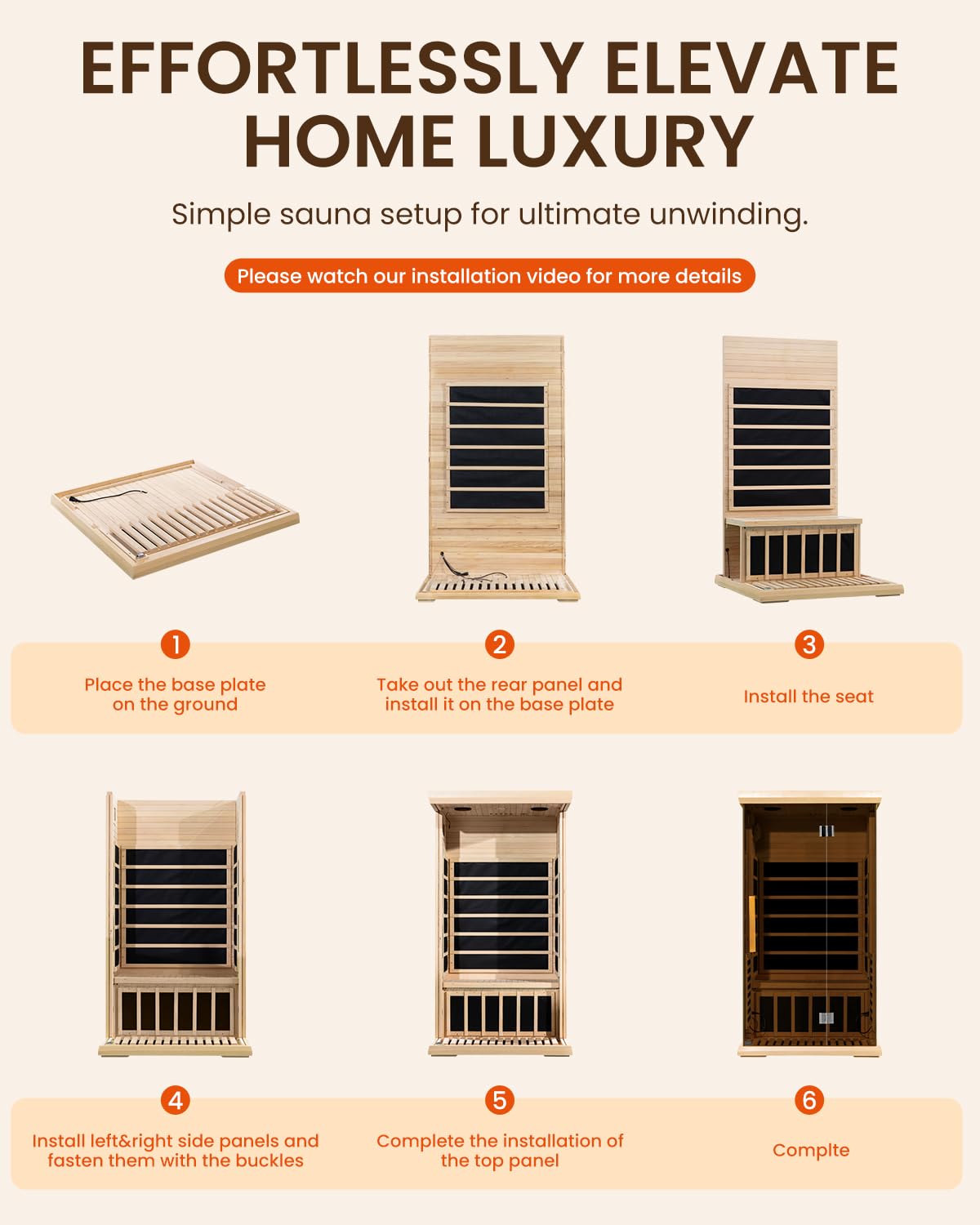 SpaZeit 1 Person Luxurious Far Infrared Sauna for Home Spa, 1700W Low EMF Wooden Dry Sauna Room with Bluetooth Speakers, LCD Control Panel, Tempered Glass Door, 74.76"x40.2"x40.56" SpaZeit