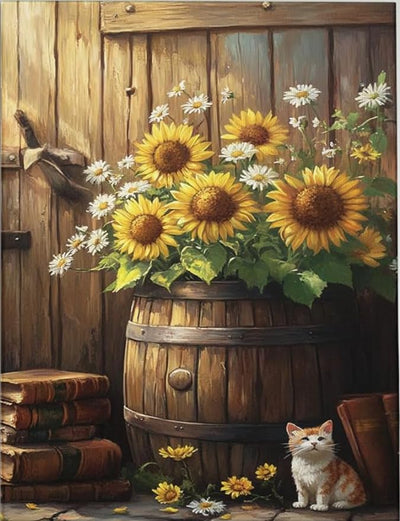 Sunflower Paint by Numbers Kit for Adults Beginner,Paint by Number Kits on Canvas for Adults Beginner,Digital Oil Painting Kits for Home Wall Decor 19.6X15.7 Inch (Without Frame)