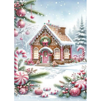 askkqtx Christmas Diamond Art Kits for Adults - Christmas Snowscape House Landscape Diamond Painting Kits Full Drill Crystal Rhinestone Gem Art Craft Kits for Home Wall Decor 12X16Inch