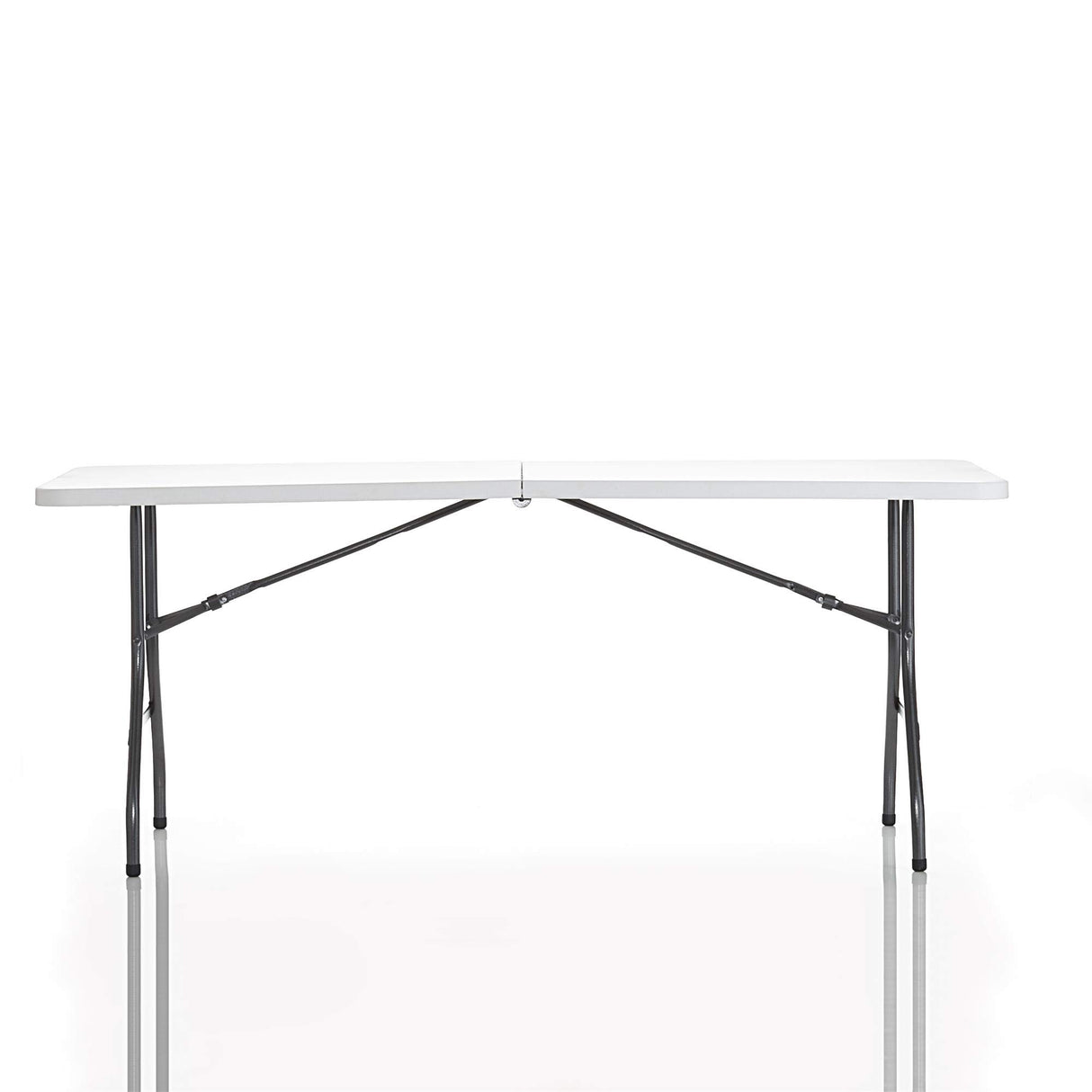 COSCO Fold-in-Half Banquet Table w/Handle, 6ft, White Cosco