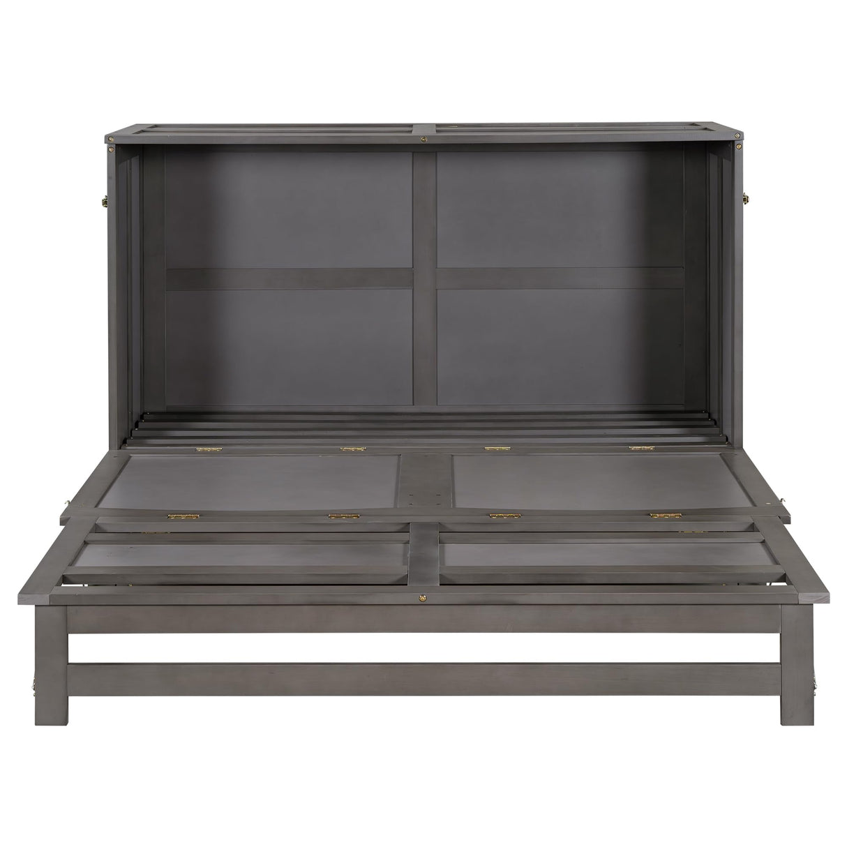 Harper & Bright Designs Murphy Bed Queen Cabinet Built-in USB Charging Station and Large Storage Drawer, Hidden Guest Cube Chest Beds for Bedroom/Living Room/Apartment Gray Harper & Bright Designs