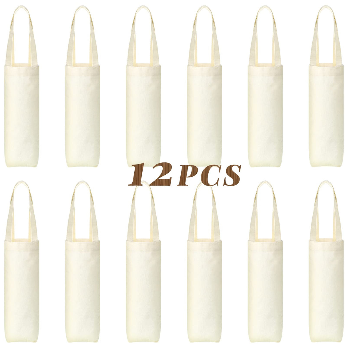 Hoolerry 12 Pcs Wine Tote Bag Canvas Wine Bag with Handle Wine Purse Sublimation Blank Bottle Gift Tote Reusable Washable Wine Carrier Hoolerry