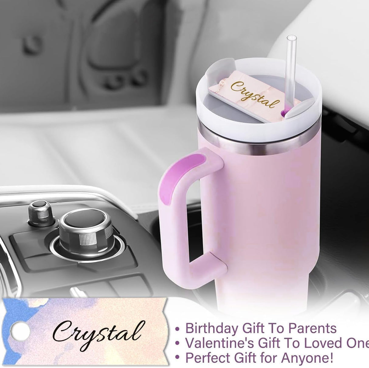 ZHUOMINGJIA 5 Pcs Heat Sublimation Nameplate,Aluminum Name Plate For Stanley 40 Oz,Free Diy,Not Shattering,Not Deformed, Usable On Both Sides,No Odor,The Perfect Substitute For Acrylic Material ZHUOMINGJIA