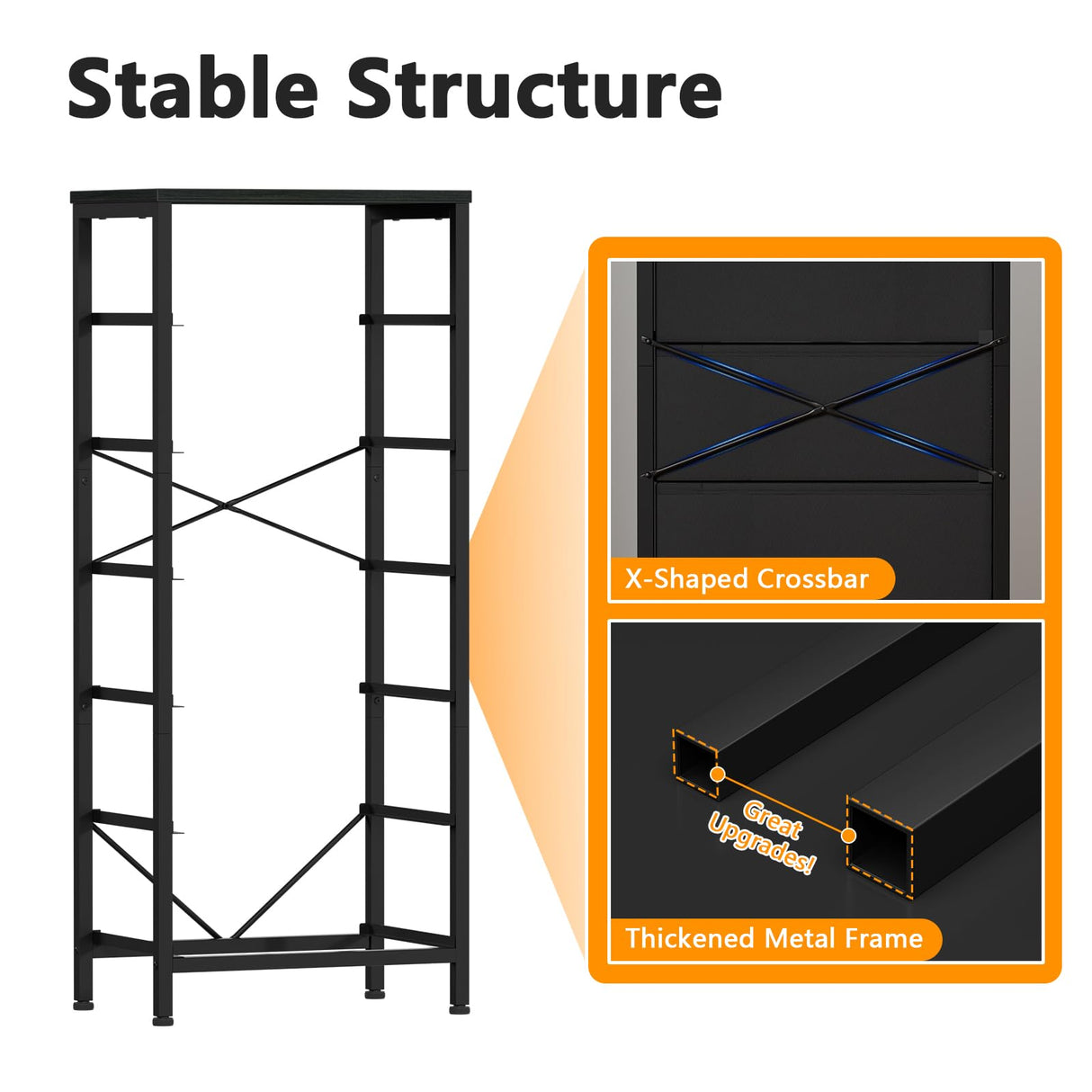 Furnulem Tall Dresser with 6 Drawers,Vertical Bedside End Table & Chest for Bedroom,Black Storage Tower Dorm Nightstand with Fabric Drawer Organizer Unit Furniture in Living Room,Closet,Hallyway Furnulem