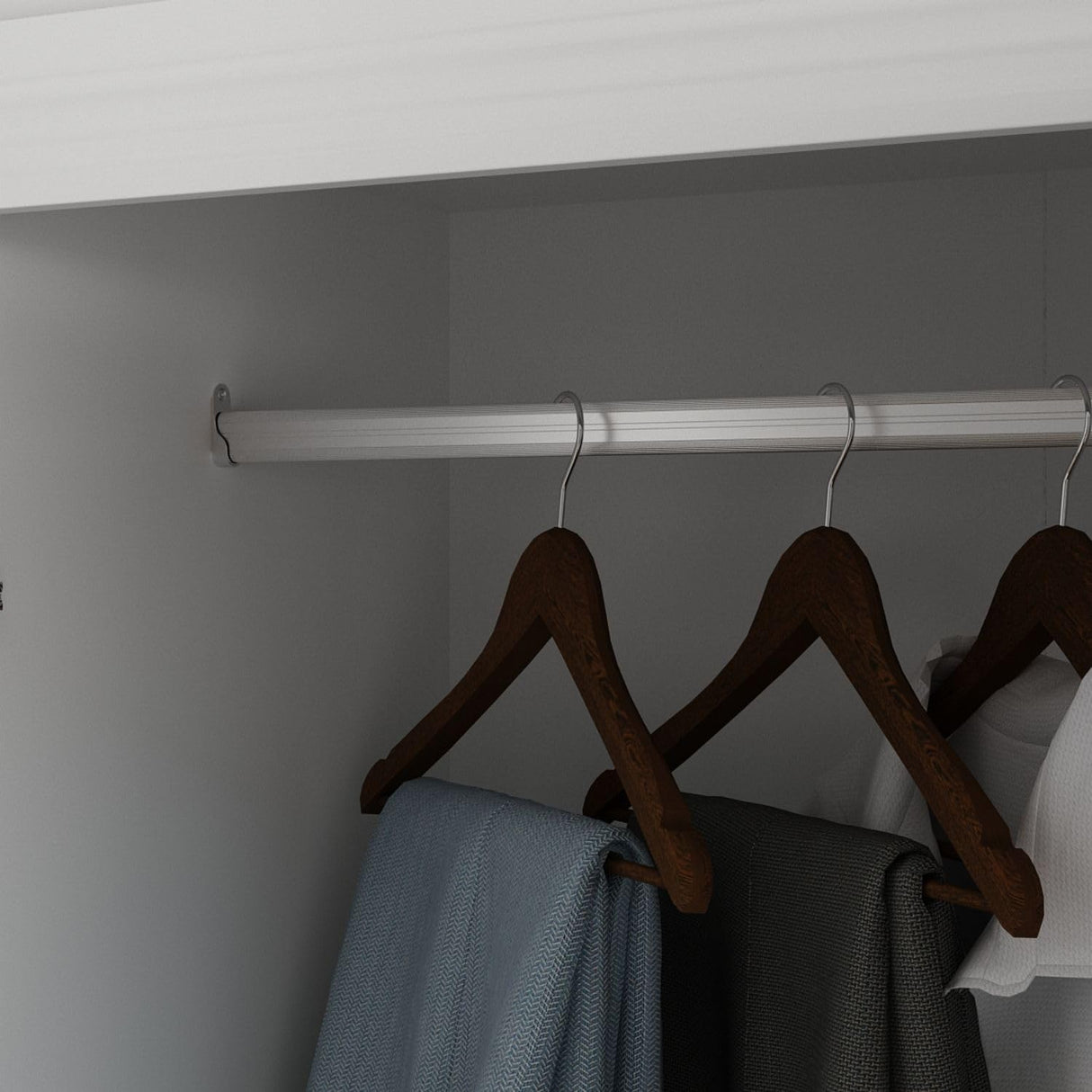 MOUMON 4 Door Wardrobe Closet with 4 Drawers & Shelves, Armoire Wardrobe Closet with Hanging Rod, Top Cube Storage, Closet for Bedroom White and Gold (63”W x 20.6”D x 93.9”H) MOUMON