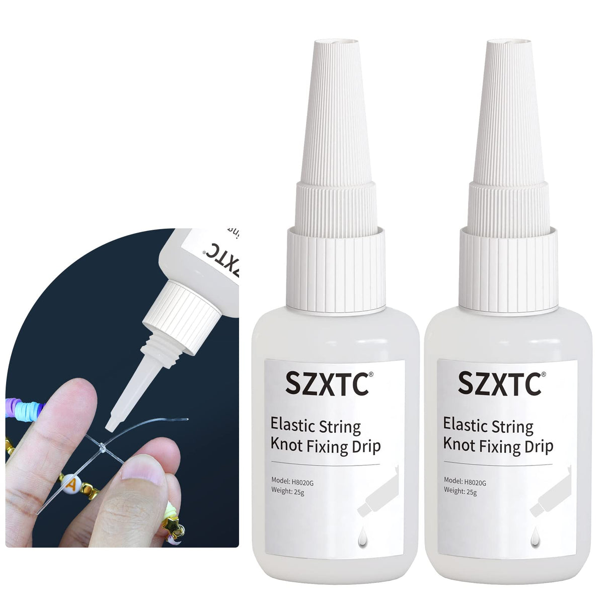 2 Pcs Clay Beads Bracelets Professional Elastic String Kont Fixing Drip, Keep Stretch String Braclet Stay Tied for Flat Round Polymer Heishi Beads Spacer Charm Friendship Jewelry Making Kit SZXTC