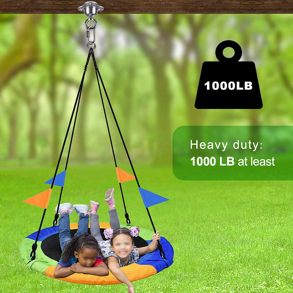 SELEWARE Punching Bag Hanger, Stainless Steel Heavy Bag Hanger with Carabiner, Heavy Duty 360° Rotation Wall Ceiling Mount Hook for Boxing Bags, Hammocks, Gym Swings, Yoga Swings, 1000LB Capacity SELEWARE
