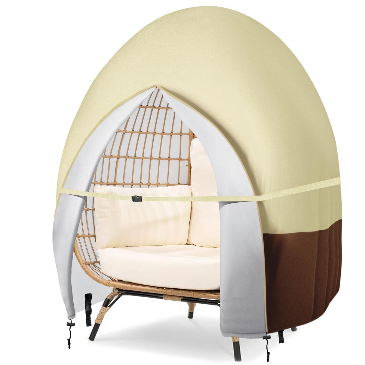 Outdoor Patio Hanging Egg Chair Cover Double Waterproof Oxford Outdoor Pod Swing Loveseat 91 X 87 Inches Bicherub