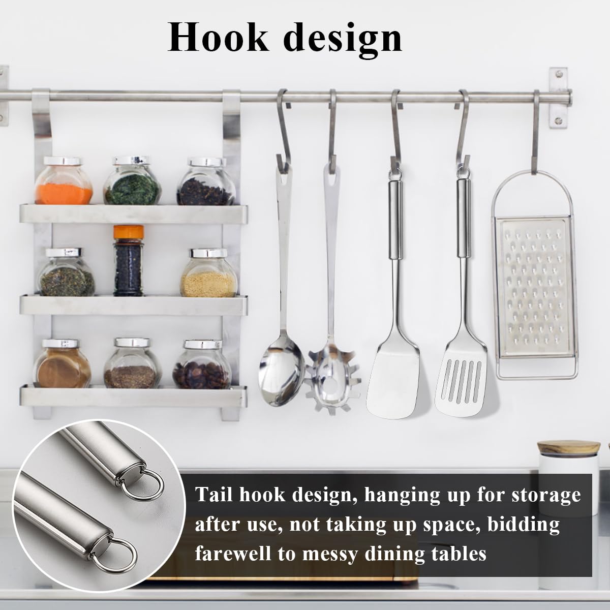 Stainless Steel Spatulas Set, ReaNea Silver Slotted Turner, Solid Turner, Heavy Duty Sturdy Kitchen Spatula High Heat Resistant, Ideal Cookware for Fish,Eggs,Pancakes, Dishwasher Safe, Easy to Clean ReaNea