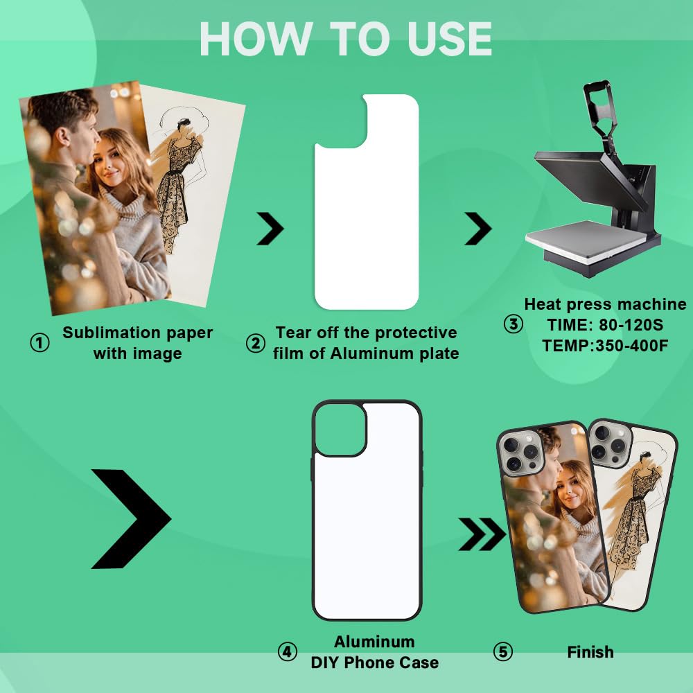 GUESNUY 6 Pieces Sublimation Blank Case Compatible for iPhone 16 Pro Max,Printable Personalized DIY Heat Press Rubber Anti-Slip Protective Custom Phone Cover Cases 6.9 inch Black GUESNUY