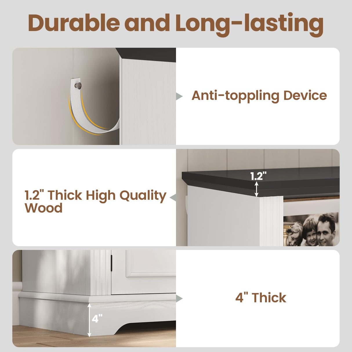 SEDETA Farmhouse Bookshelves and Bookcases with Doors and Drawer, Bookshelf with Storage, Floor Standing 6 Shelf Display Storage Shelves 70 in Tall Bookshelf for Home Office, Living Room, White SEDETA