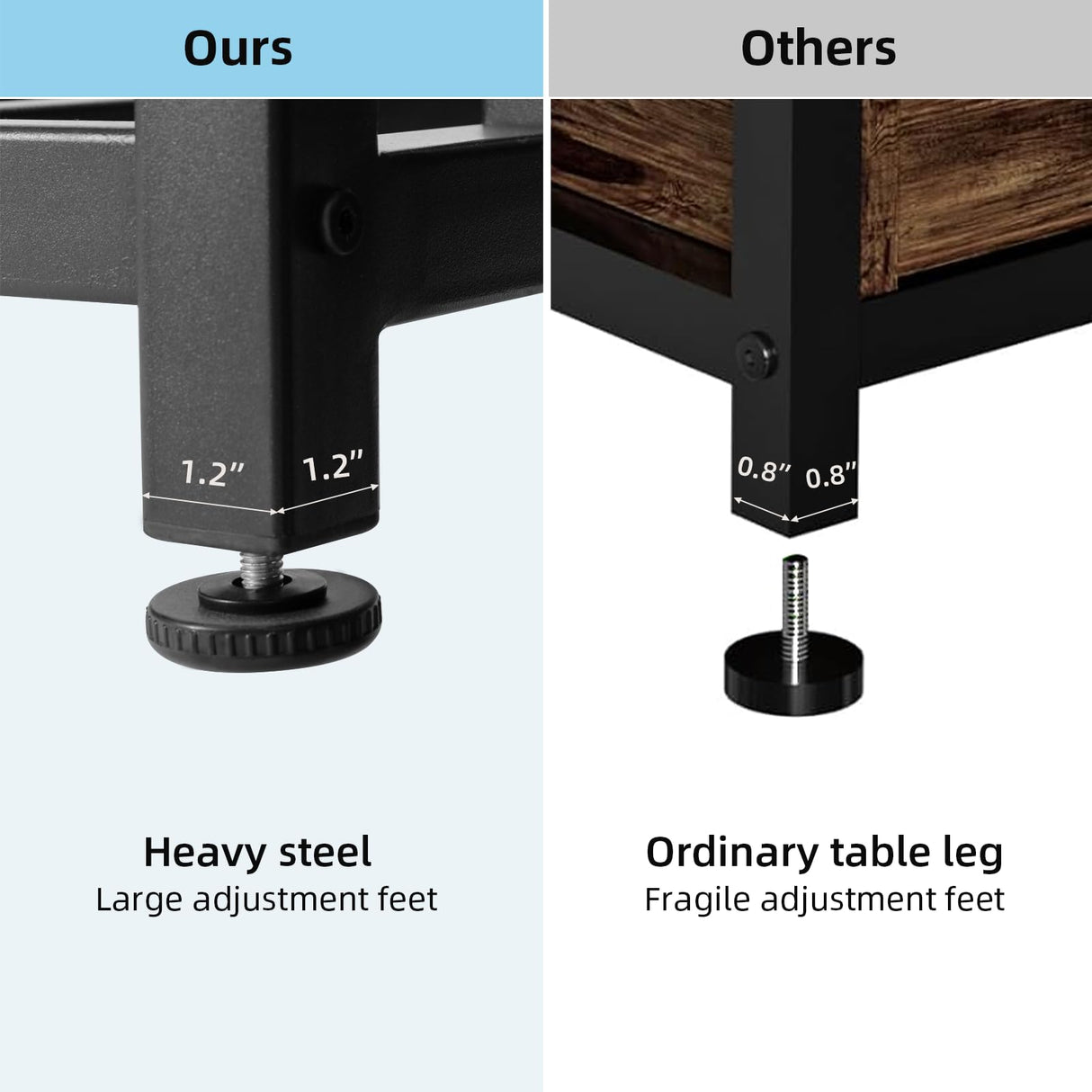 VOWNER 55-75 Gallon Fish Tank Stand, Aquarium Stand with Power Outlets, Cabinet for Fish Tank Accessories Storage, Heavy Duty Metal Frame, Suitable for Fish Tank, Turtle Tank, 1200LBS Capacity, Black VOWNER