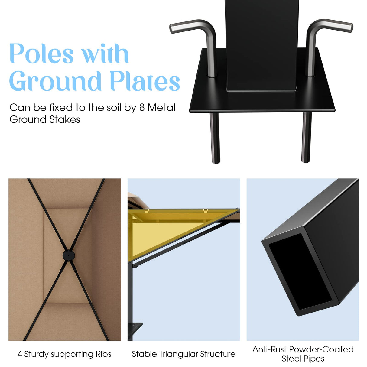 Tangkula 13.5x4 Ft Grill Gazebo with Dual Side Awnings, Double Tier BBQ Gazebo with 2 Side Shelves, Heavy-Duty Steel Frame, CPAI-84 Barbecue Grill Gazebo Shelter for Patio, Garden, Beach, Terrace Tangkula